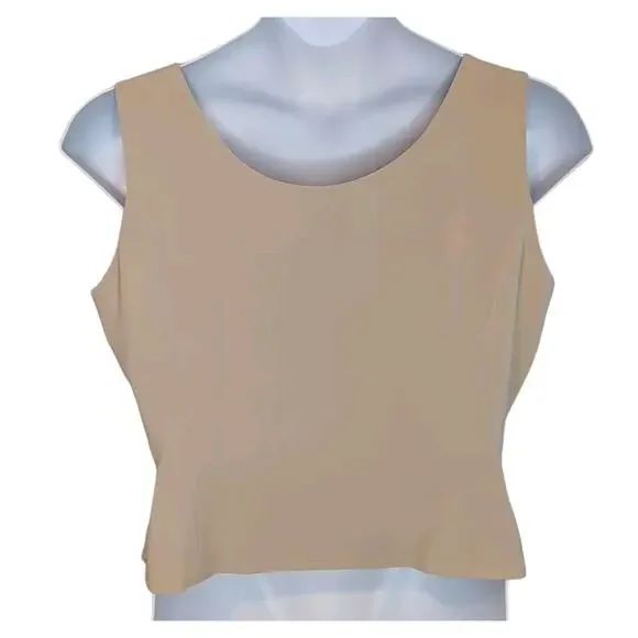 VTG Kasper Suit Jacket / Top Blouse Set Women's 14P 14 Petite Black Tan Career - Picture 12 of 16